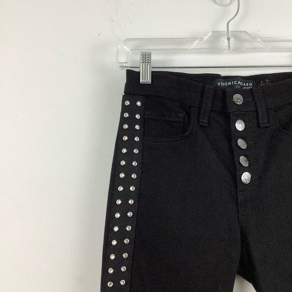 Veronica Beard Debbie Rhinestone Skinny Jeans Raven Black - Picture 4 of 7